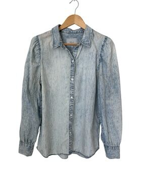 Rails Light Acid-Wash Denim Button-Down Shirt - Light Blue
